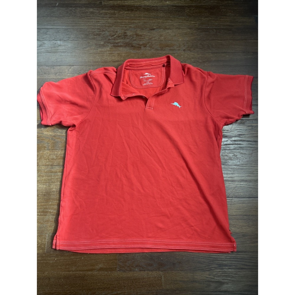 Tommy Bahama Red Supima Island Zone Short Sleeve Polo Men's Size Large
